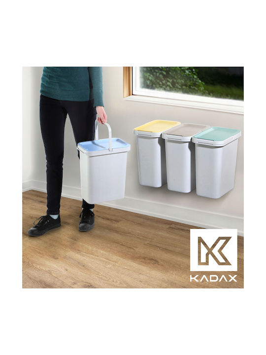 Kadax Κάδος Απορριμμάτων Πλαστικός Γκρι 12lt