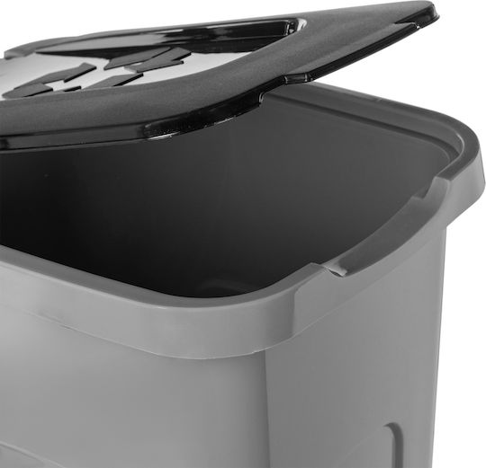 Kadax Plastic Waste Bin with Floating Lid Grey 30L