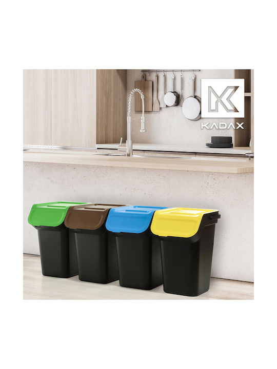 Kadax Coș de Gunoi Plastic Negru 25lt 1buc