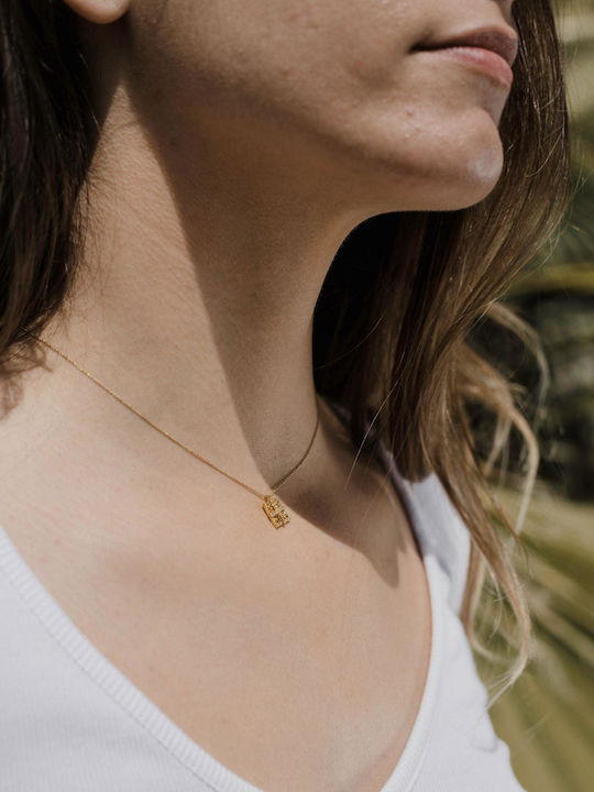 Themelidis Jewels Necklace Constantine Amulet from Gold 14K with Diamond