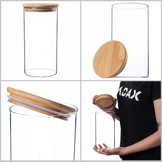 Kadax Kadax Glas Pasta-Vase mit Deckel Transparent 1400ml