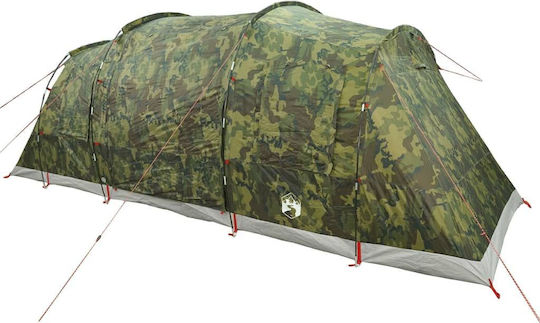 vidaXL Camping Tent Tunnel Green for 6 People 564x240x205cm
