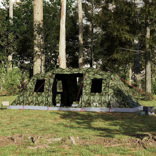 vidaXL Camping Tent Tunnel Green for 6 People 564x240x205cm