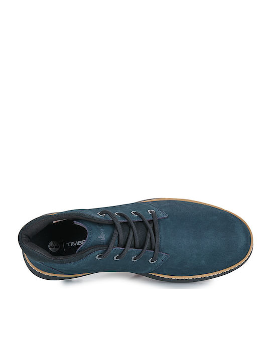 Leather Navy Blue Men's Boots
