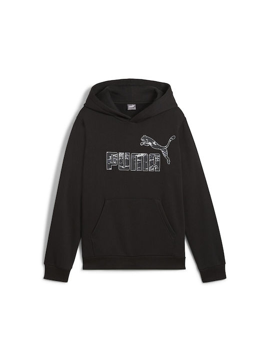 Puma Kids Sweatshirt with Hood Black Ess+