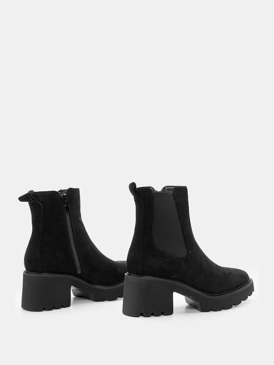 Flache Ankle Boots mit Elastik 4312901-schwarz