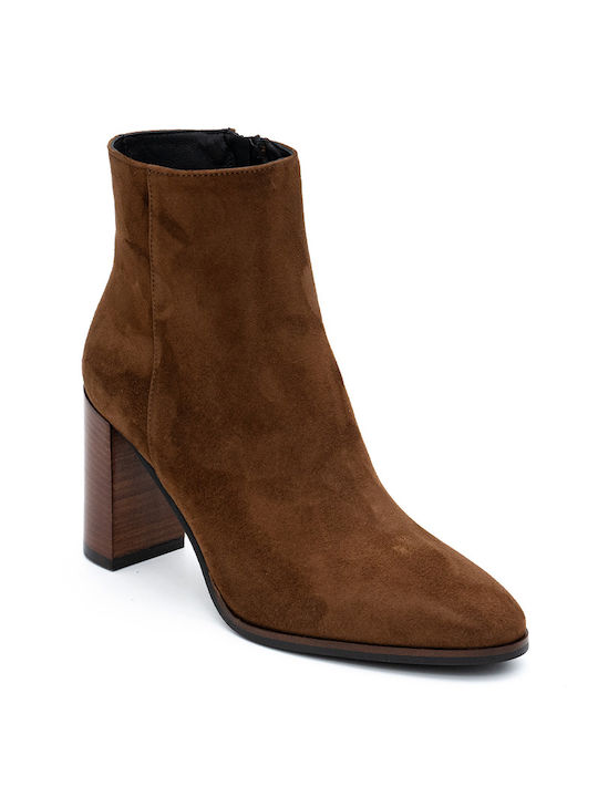 Philippe Lang Suede Women's Ankle Boots Tabac Brown