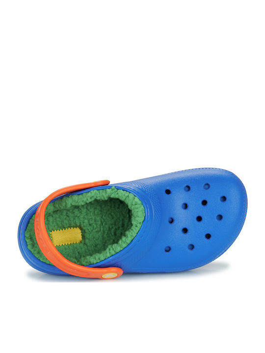Kids Slippers Blue Classic Lined Clog