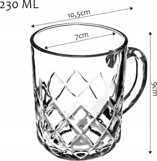 Kadax Κούπα Γυάλινη Διάφανη 230ml 12τμχ