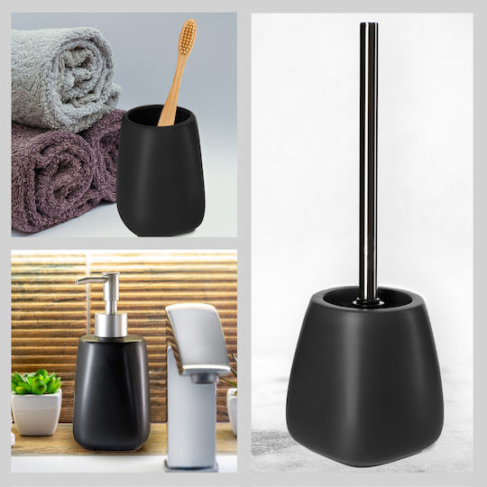 Kadax Set Accesorii Pentru Baie Ceramică Neagră 3 Bucăți
