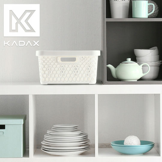 Kadax Storage Basket Plastic with Lid White 12lt 1pcs