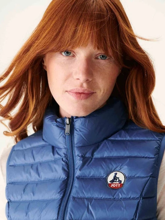 Jott Kurz Damen Ärmellos Puffer Jacke für Winter Blue