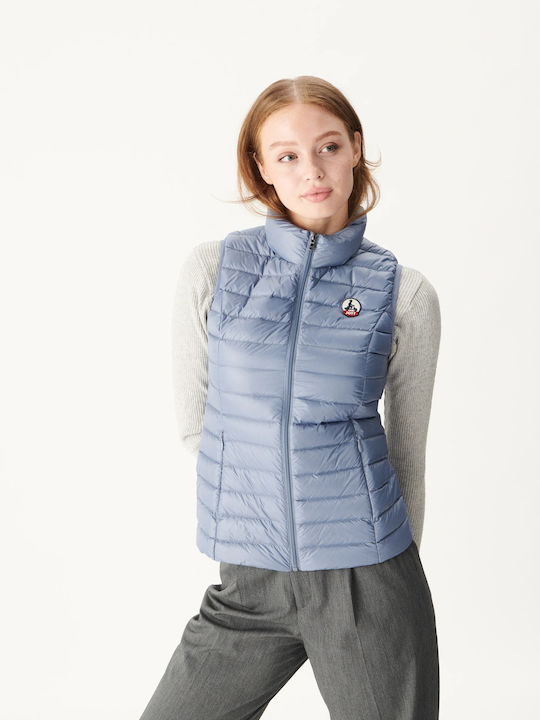 Jott Seda Women's Short Puffer Jacket for Winter Light Blue