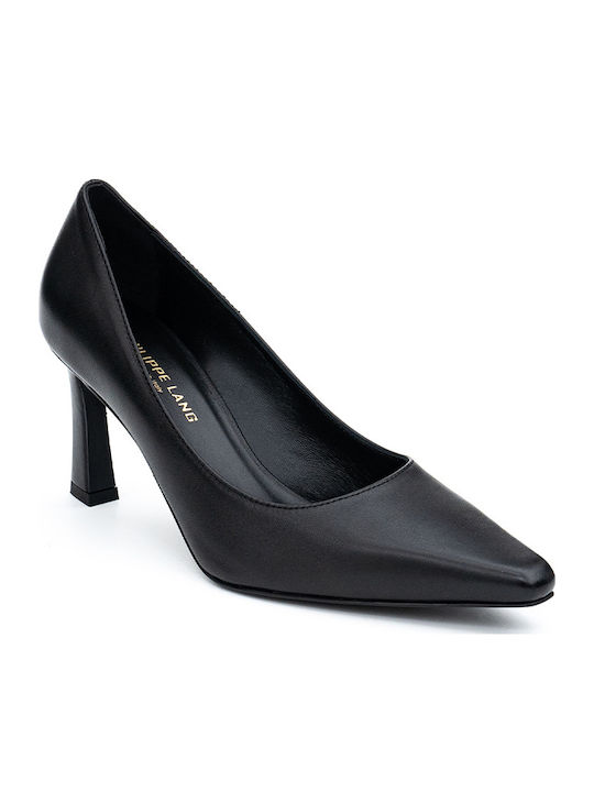 Philippe Lang Leder Spitz Pumps 400alba7 Schwarz 400alba7/nero