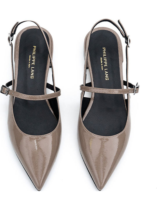 Philippe Lang Slingback Lederpumps 400pauline4 Taupe