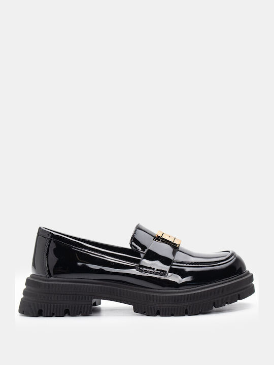 Luigi Women's Loafers in Black Color