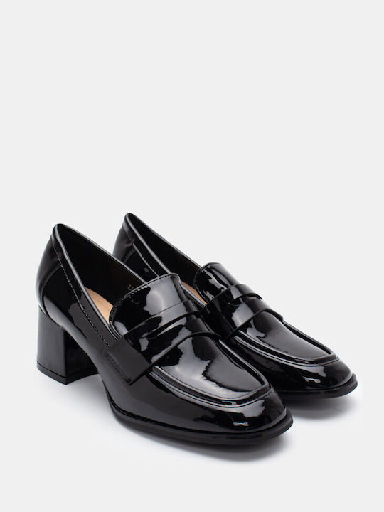 Luigi Patent Leather Women's Loafers in Black Color