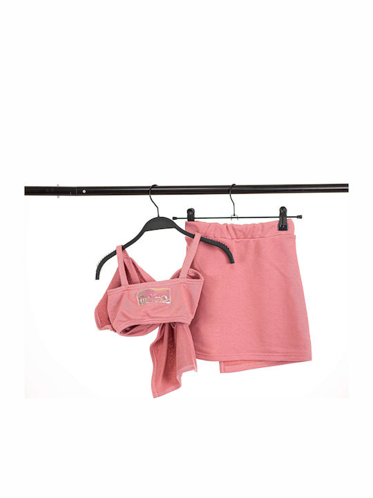 Kinder-Set mit Rock Winter 2Stück Rosa