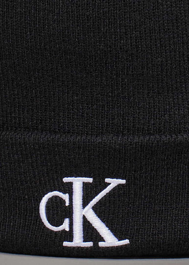 Beanie Unisex Σκούφος Πλεκτός σε Μαύρο χρώμα