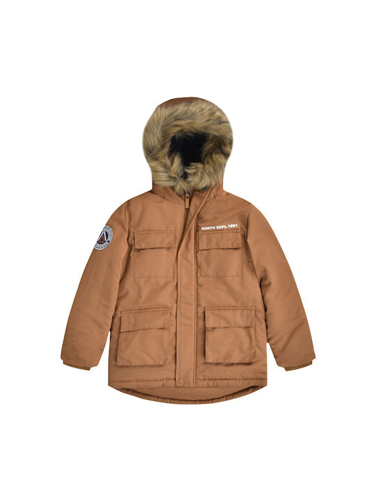 Energiers Kinderjacke mit Futter & Kapuze Camel