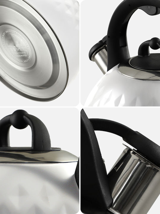 Kadax Teapot Stainless Steel White 2500ml