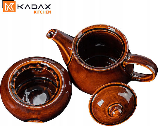 Kadax Ceainic cu Cană Ceramică Maro
