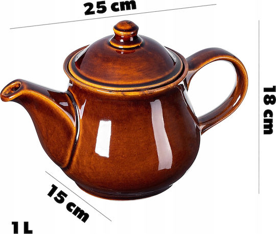 Kadax Ceainic Ceramică Maro 1000ml