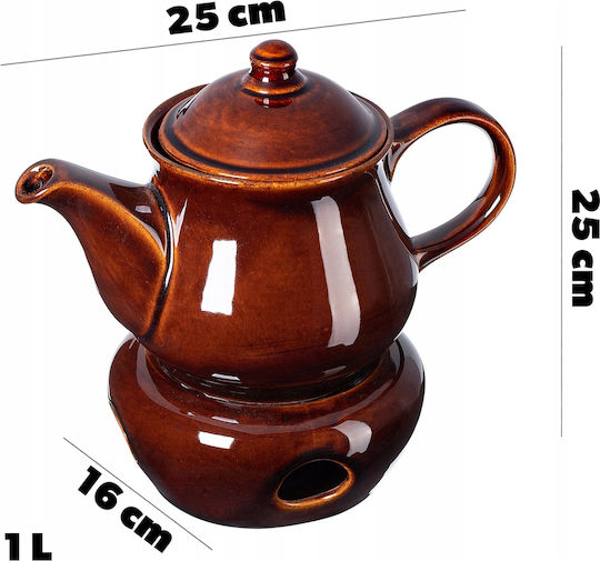 Kadax Ceainic cu Cană Ceramică Maro