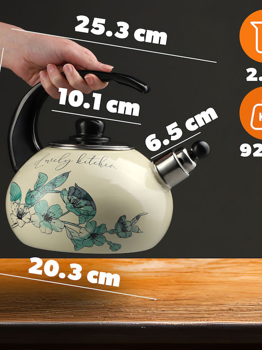 Kadax Τσαγιέρα Εμαγιέ Γκρι 2200ml