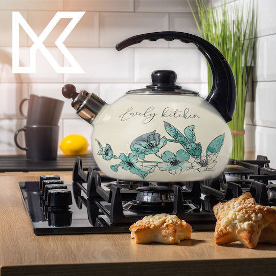 Kadax Τσαγιέρα Εμαγιέ Γκρι 2200ml