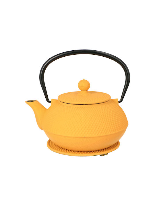 Kadax Teekanne mit Tasse Gusseisen Gelb 850ml
