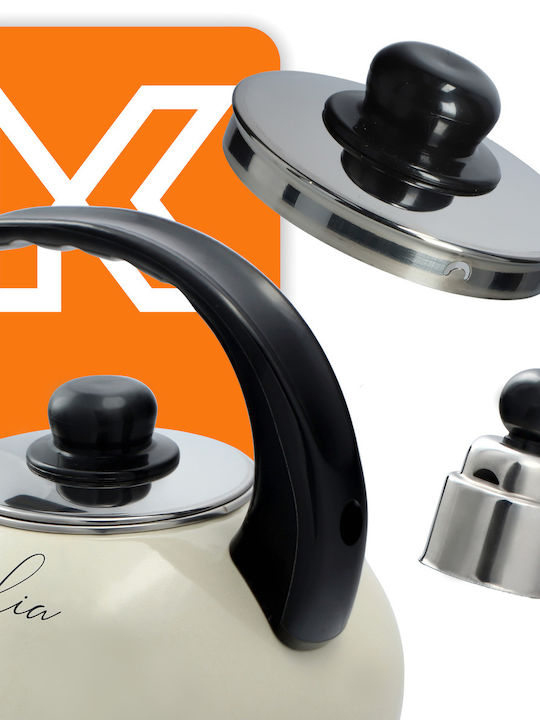 Kadax Τσαγιέρα Εμαγιέ Γκρι 2200ml