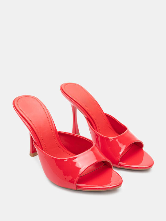 Luigi Patent Leather Women's Sandals Red with High Heel