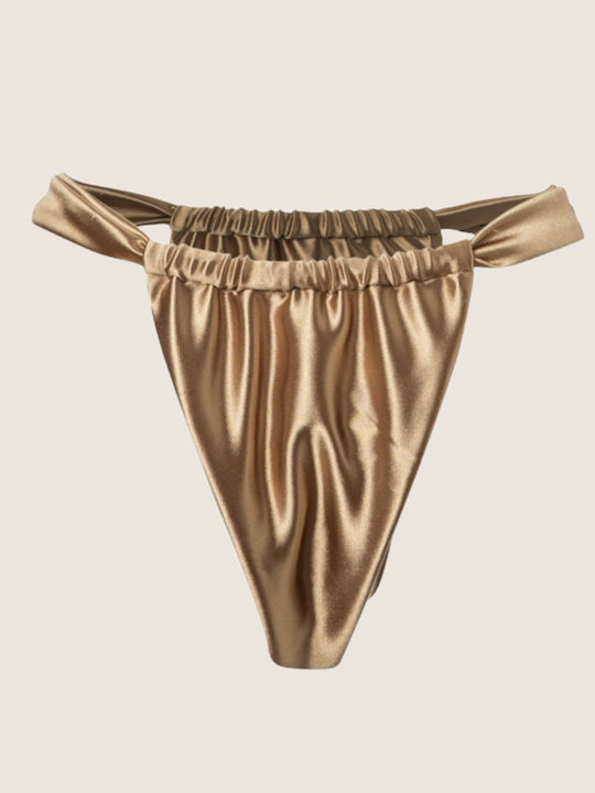 Bikinihosen Brasil Hohe Taille Gold