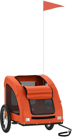 vidaXL Dog Carrying Orange Bicycle Trailer for 45kg Pets L125xW66xH63cm