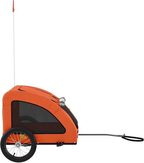 vidaXL Dog Carrying Orange Bicycle Trailer for 45kg Pets L125xW66xH63cm