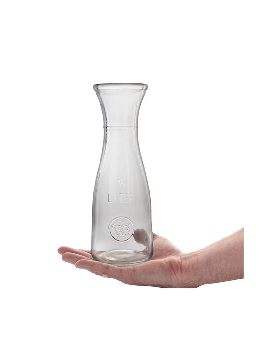 Kadax Glas Karaffe zum Servieren Wein mit Verschluss Transparent 1000ml 2Stück