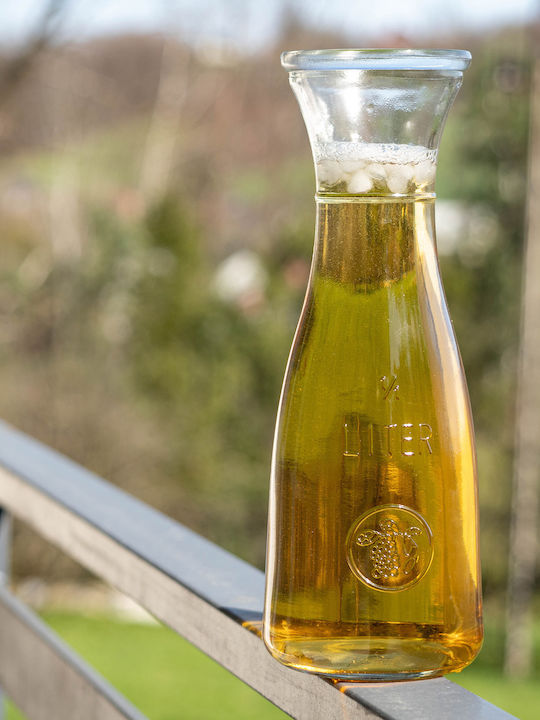 Kadax Glas Karaffe zum Servieren Wein mit Verschluss Transparent 1000ml 2Stück