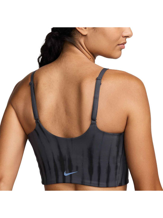 Dri-Fit One Lightsupport Printed Sports Bra Γυναικείο Μπουστάκι Γκρι