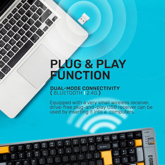 Alcatroz TETRIZ-AIR3-BLK 073-01-000996 Wireless Bluetooth Keyboard Only International English
