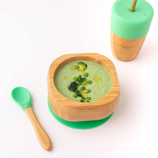 Eco Rascals Σετ Φαγητού από Bamboo Πράσινο 4τμχ
