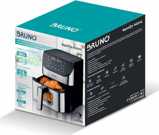 Bruno Friteuză cu aer 8lt Argintiu BRN-0194