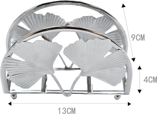 Tpster Χαρτοπετσετοθήκη Μεταλλική Ασημί 13x4x9cm 36288