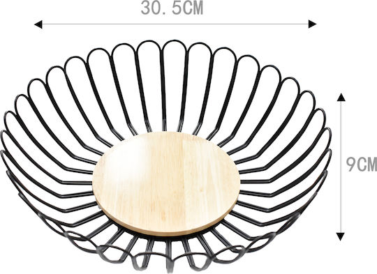 Tpster Bol Metalic Negru 30.5x9x9 cm