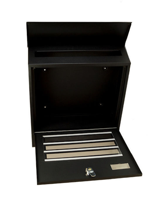 F.F. Group Outdoor Mailbox Metallic in Black Color 35x11x41cm