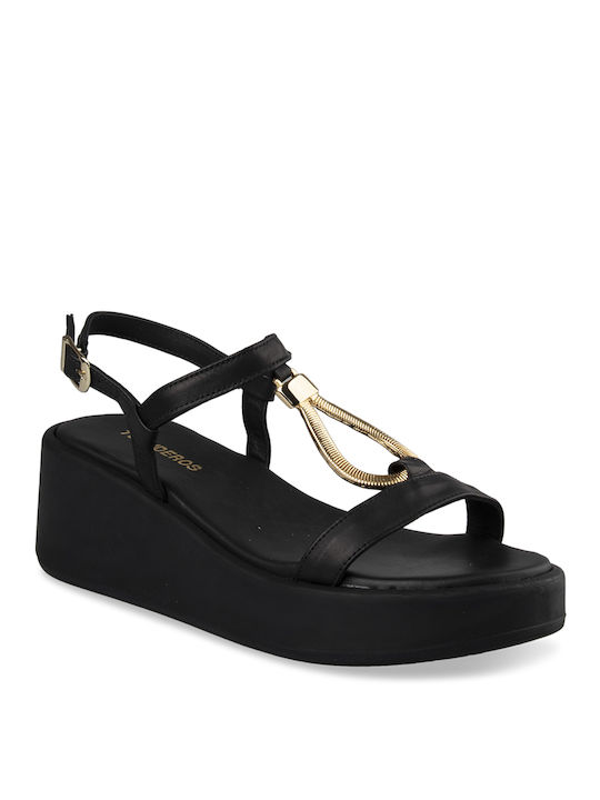 Tsouderos Shoes Platforme dama Negre