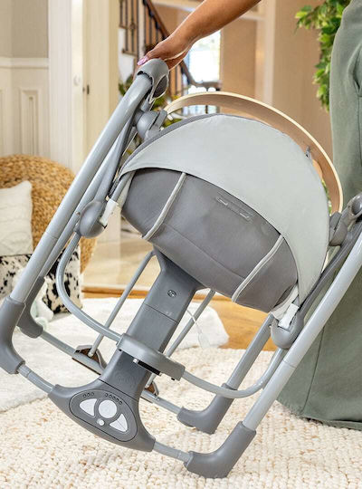 Ingenuity Elektrisch Baby Relax Schaukel Swing 'n Go Portable Swing mit Musik Gray für Kind bis 9kg