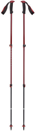 Black Diamond Pair of Telescopic Aluminum Fast Lock Trekking Poles with 3 Sections Red