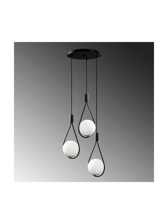 Mudoni Adjustable Pendant Light Black Ball with Socket E27 46x46x136cm