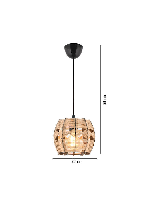 Barril Adjustable Pendant Light Brown with Socket E27 20x20x60cm